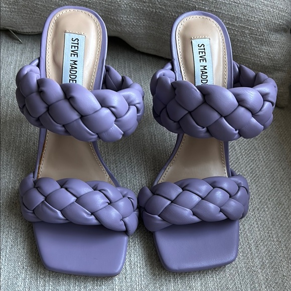 Steve Madden kenley Purple lavender Braided Heels size 7 - Picture 8 of 11